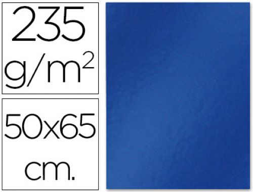 Cartolina liderpapel metalizada 50x65 cm 235 gr azul , Liderpapel , 15438 , 8423473827400